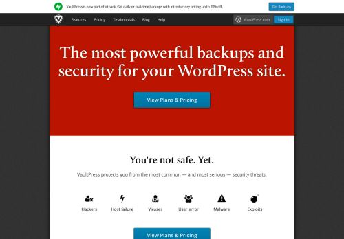 
                            9. VaultPress - WordPress Backup and Security