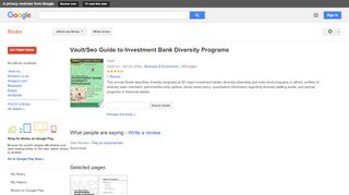 
                            11. Vault/Seo Guide to Investment Bank Diversity Programs