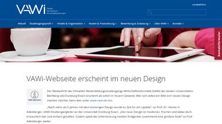 
                            4. VAWi-Webseite erscheint im neuen Design - VAWi