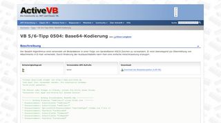 
                            7. VB 5/6-Tipp 0504: Base64-Kodierung - ActiveVB