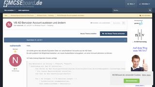 
                            13. VB AD Benutzer Account auslesen und ändern - Windows Forum ...