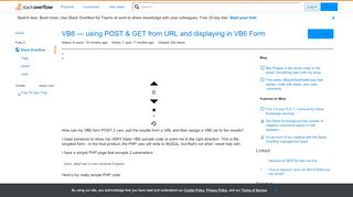 
                            5. VB6 -- using POST & GET from URL and displaying in VB6 Form ...