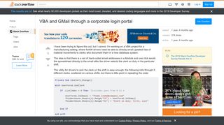 
                            11. VBA and GMail through a corporate login portal - Stack Overflow