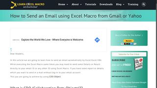 
                            9. VBA code for sending email from Gmail or yahoo - LearnExcelMacro ...