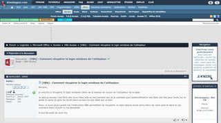 
                            7. [VBA] : Comment récupérer le login windows de l'utilisateur ...