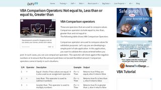 
                            13. VBA Comparison Operators: Not equal to, Less than or equal to ...