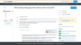 
                            4. VBA entering debugging when startup code is executed? - Stack Overflow
