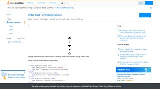 
                            7. VBA SAP createsession - Stack Overflow