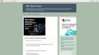 
                            5. VBA Tips & Tricks: How to Login to Website Using VBA