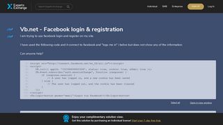 
                            6. Vb.net - Facebook login & registration - Experts Exchange
