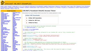 
                            9. VB.NET Facebook OAuth2 Access Token - Chilkat Examples