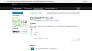 
                            11. VB.NET FTP Client - MSDN - Microsoft