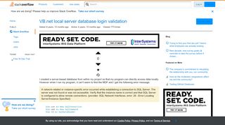 
                            10. VB.net local server database login validation - Stack Overflow