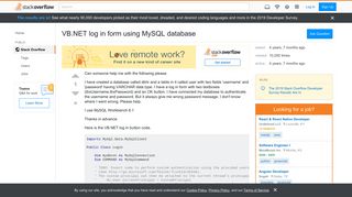 
                            7. VB.NET log in form using MySQL database - Stack Overflow