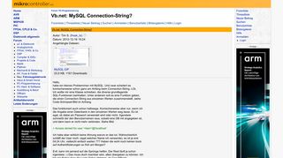 
                            10. Vb.net: MySQL Connection-String? - Mikrocontroller.net