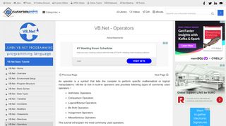 
                            3. VB.Net Operators - Tutorialspoint