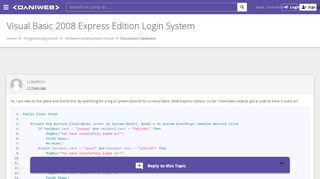 
                            3. vb.net - Visual Basic 2008 Express Edition Login ... | DaniWeb