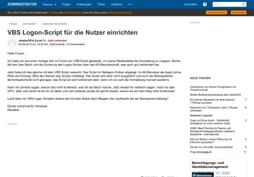 
                            2. VBS Logon Script für die Nutzer einrichten - Administrator