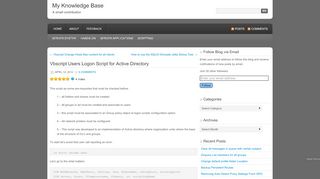 
                            8. Vbscript Users Logon Script for Active Directory | My Knowledge Base