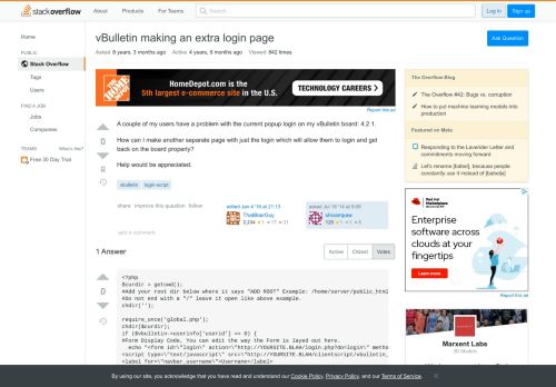 
                            3. vBulletin making an extra login page - Stack Overflow