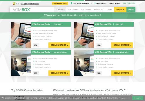 
                            1. VCA cursus met 100% video's NU VANAF € 85,- | VGMbox
