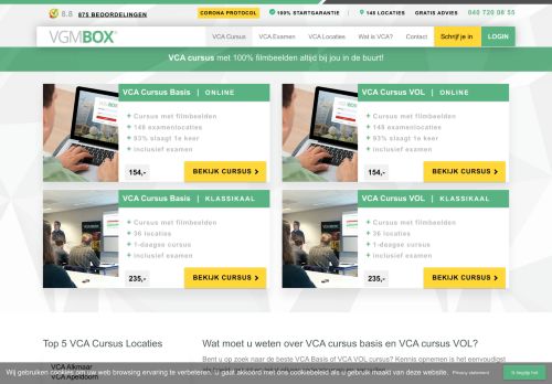 
                            4. VCA cursus met 100% video's NU VANAF € 85,- | VGMbox