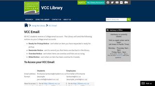 
                            3. VCC Email - Vancouver Community College - Library and Learning ...