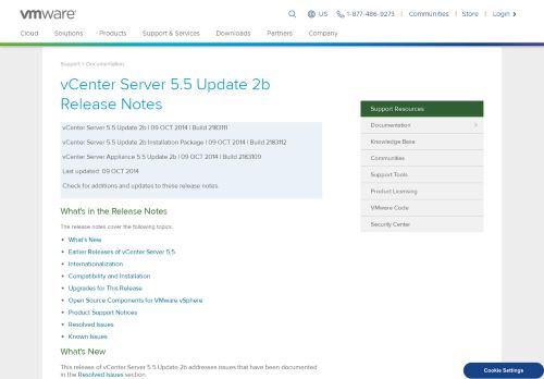 
                            12. vCenter Server 5.5 Update 2b Release Notes - VMware