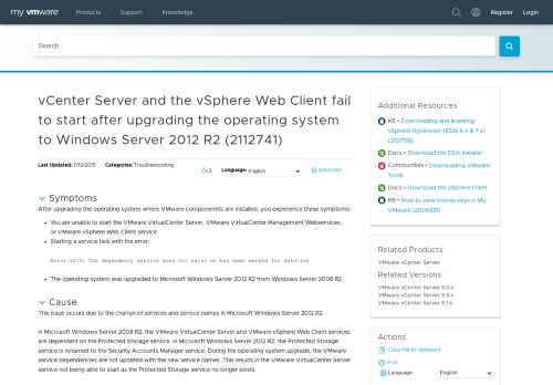 
                            1. vCenter Server and the vSphere Web Client fail to start after ...
