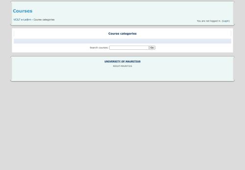 
                            2. VCILT e-Le@rn: Course categories