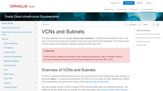 
                            7. VCNs and Subnets - Oracle Cloud Documentation