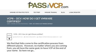 
                            13. VCP6 - DCV: How do I get VMware certified? - PassTheVCP.com