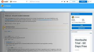 
                            6. VCSA 6.5 - AD auth Invalid Credentials : vmware - Reddit