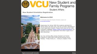 
                            13. VCU New Student Orientation Registration