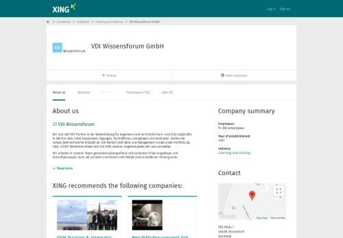 
                            3. VDI Wissensforum GmbH als Arbeitgeber | XING Unternehmen