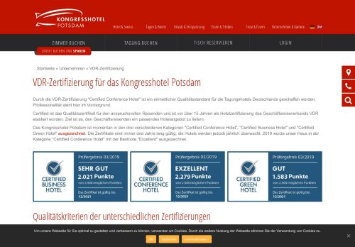 
                            11. VDR Zertifizierung vom Kongresshotel Potsdam