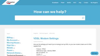 
                            9. VDSL Modem Settings – Slingshot