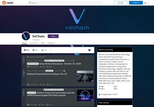 
                            3. VeChain - Reddit