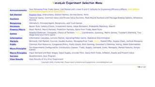 
                            5. Veconlab Experiment Selection Menu