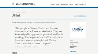 
                            11. Vector Capital | Investments | LANDesk