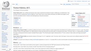 
                            8. Vector Fabrics, B.V. - Wikipedia
