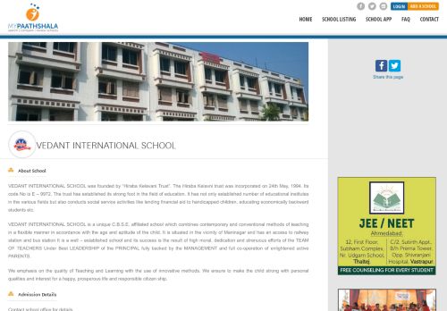 
                            8. Vedant International School, Isanpur - CBSE schools in Ahmedabad ...
