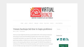 
                            13. Veeam backups fail due to login problems - Virtual Bonzo