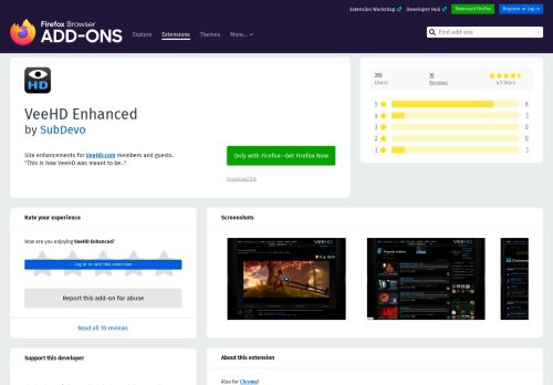 
                            1. VeeHD Enhanced – Get this Extension for ? Firefox (en-US)