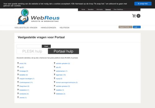 
                            3. Veelgestelde vragen voor Portaal - WebReus