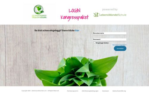 
                            4. Veganer Kochpraxis Kongress LOGIN — Lebenswandelschule