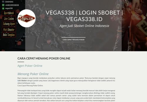 
                            5. Vegas338 | Login SBOBET | Link Alternatif Sbobet on Strikingly