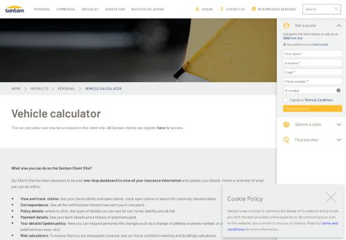 
                            9. Vehicle Calculator | Santam