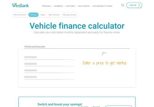 
                            9. Vehicle finance calculator - WesBank