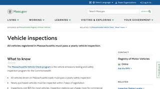 
                            11. Vehicle inspections | Mass.gov